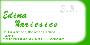 edina maricsics business card